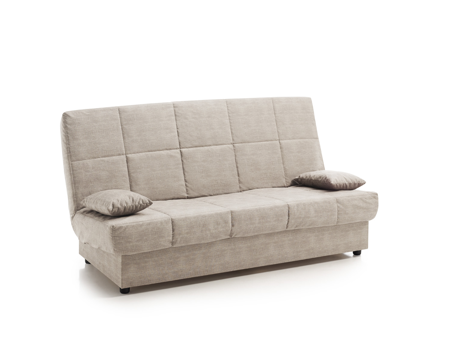 Sofa cama clic clac julieta 3 plazas color beige. incluye 2 cojines