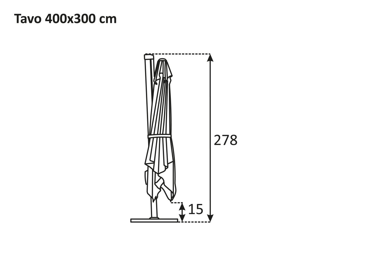 Parasol déporté Schneider Tavo naturel, 400 x 300 cm – rotatif 360°, inclinable, avec housse et support pour dalles - 11