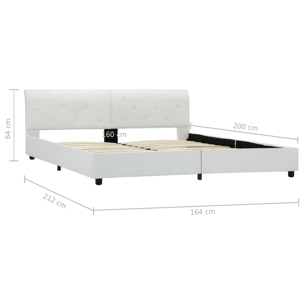Maison Exclusive - Estrutura de cama 160x200 cm couro artificial branco - 8