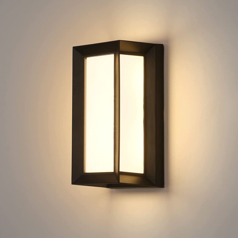 Nowoczesny kinkiet zewnętrzny LED 18 W IP65 wodoodporny prostokątny metalowy do dziedzińca, ogrodu, korytarza 4500 K biały neutralny