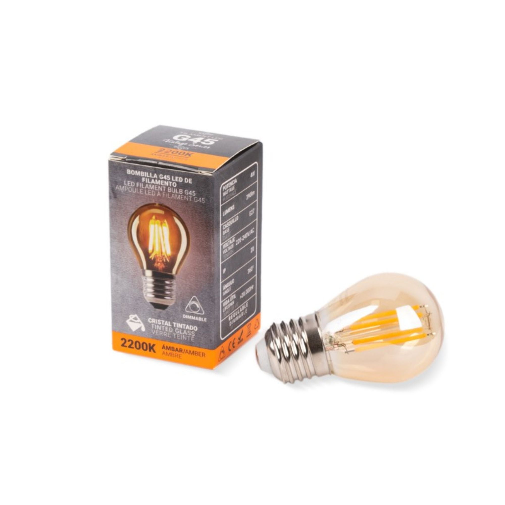 Kit grinalda LED exterior 11,5m + 10 lâmpadas LED reguláveis G45/E27- 4W - 2200K - IP44 - 7