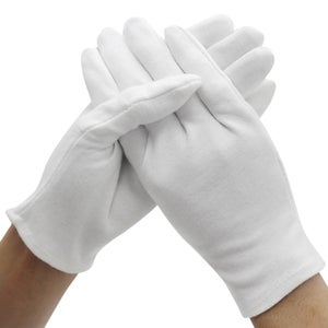 Jah Guanti In Cotone Con Mini Gommini Antiscivolo – 12 Paia, Misura 10, Bianco, Traspiranti, Norma EN 420