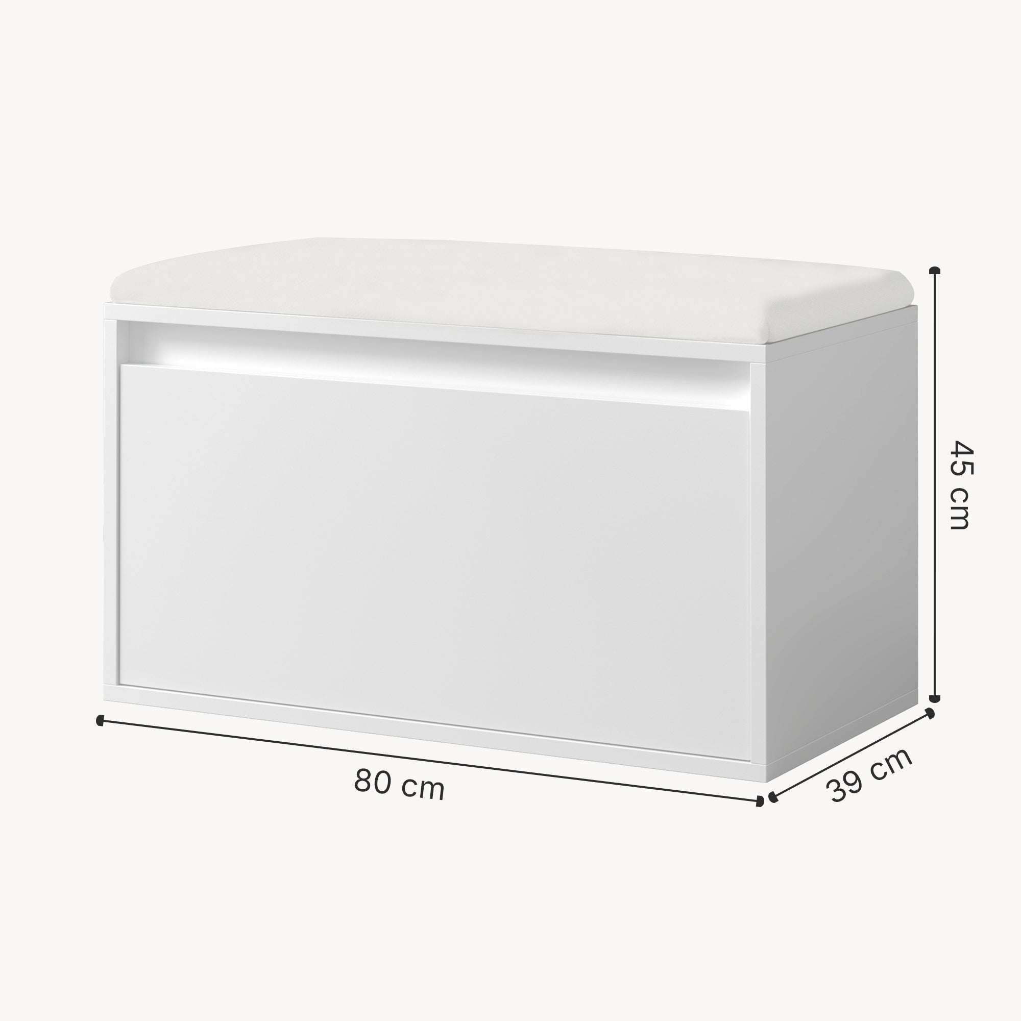 Banc à chaussures Degerfors 80 x 39 x 45 cm blanc [en.casa] - 6
