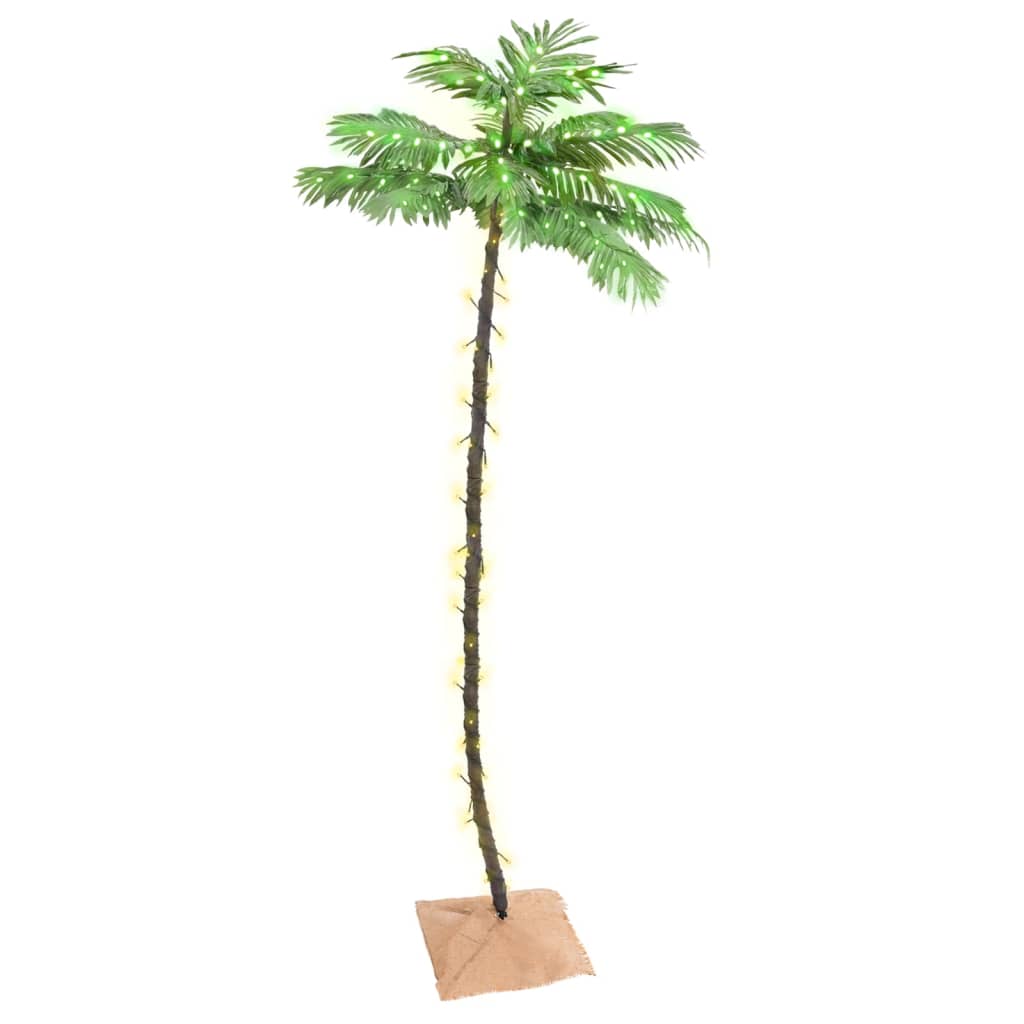 Palma z oświetleniem, 136 ciepłych białych LED, 220 cm vidaXL