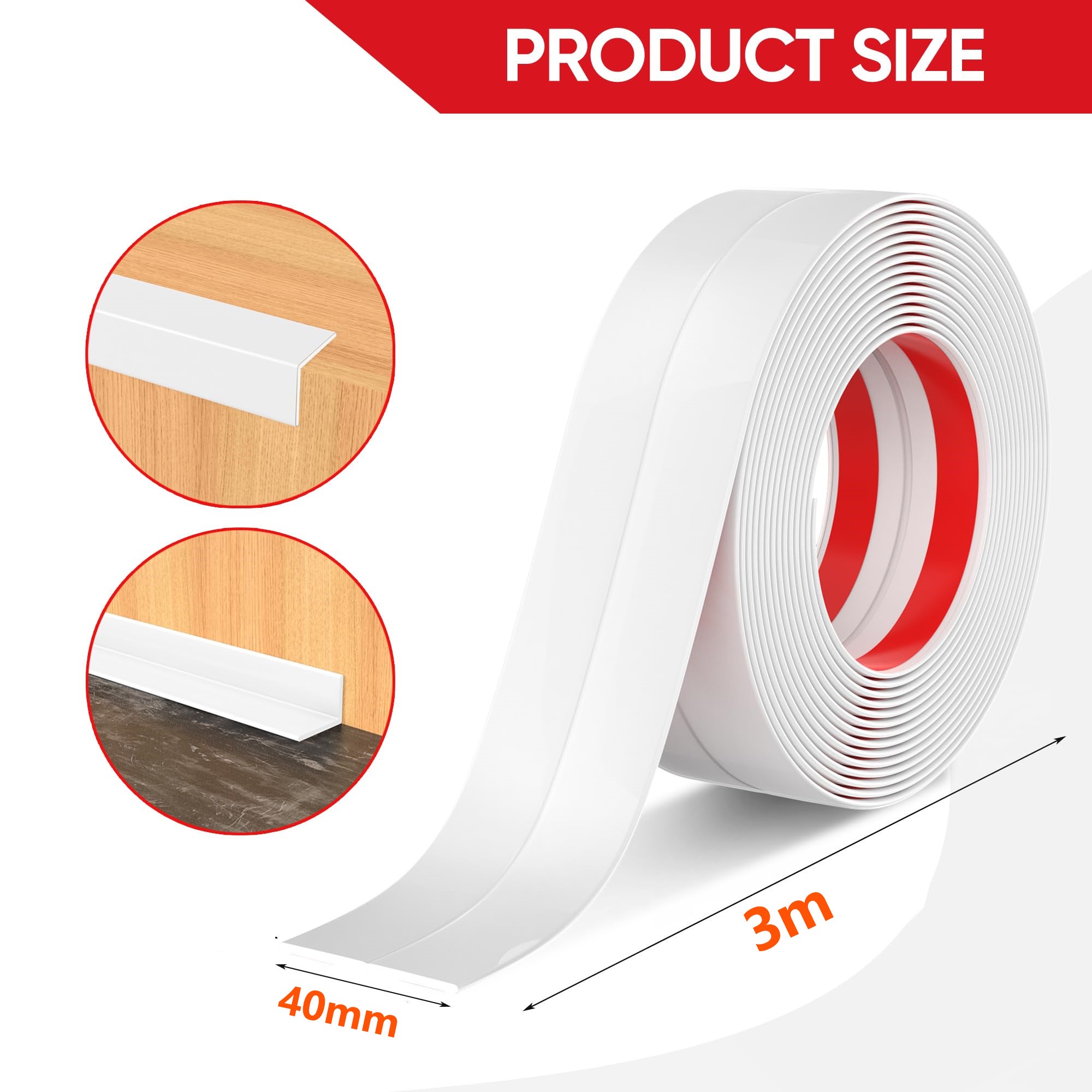 Nastro Bordi Mobili A U - 3 Metri In TPE Flessibile Per Tavoli, Armadi, Soffitti | Nero 12mm - Foto 12