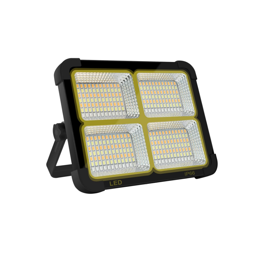 Akumulatorowy reflektor LED 100W, przenośna lampa robocza z panelem słonecznym, lampa USB o pojemności 6000mAh do ładowania, idealna na kemping