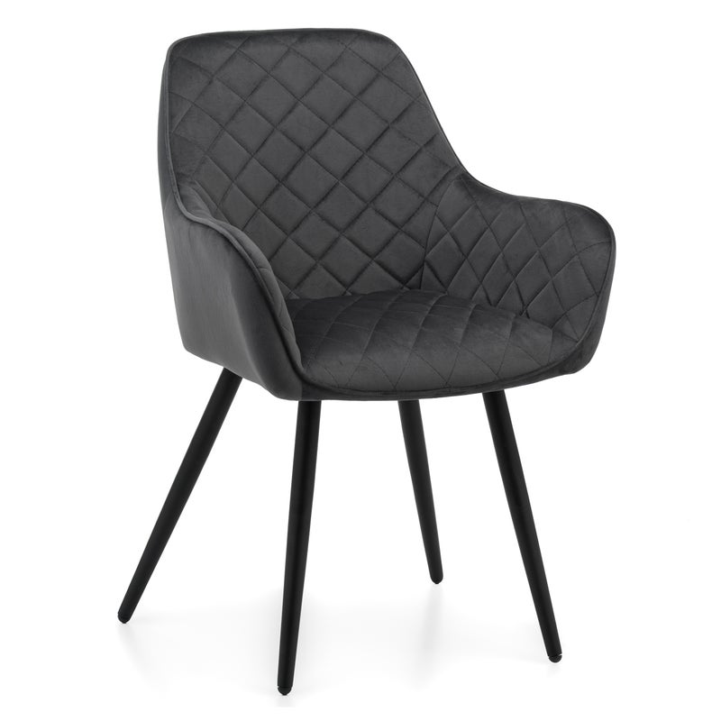 Krzesło tapicerowane pikowane do salonu jadalni COLIN szary