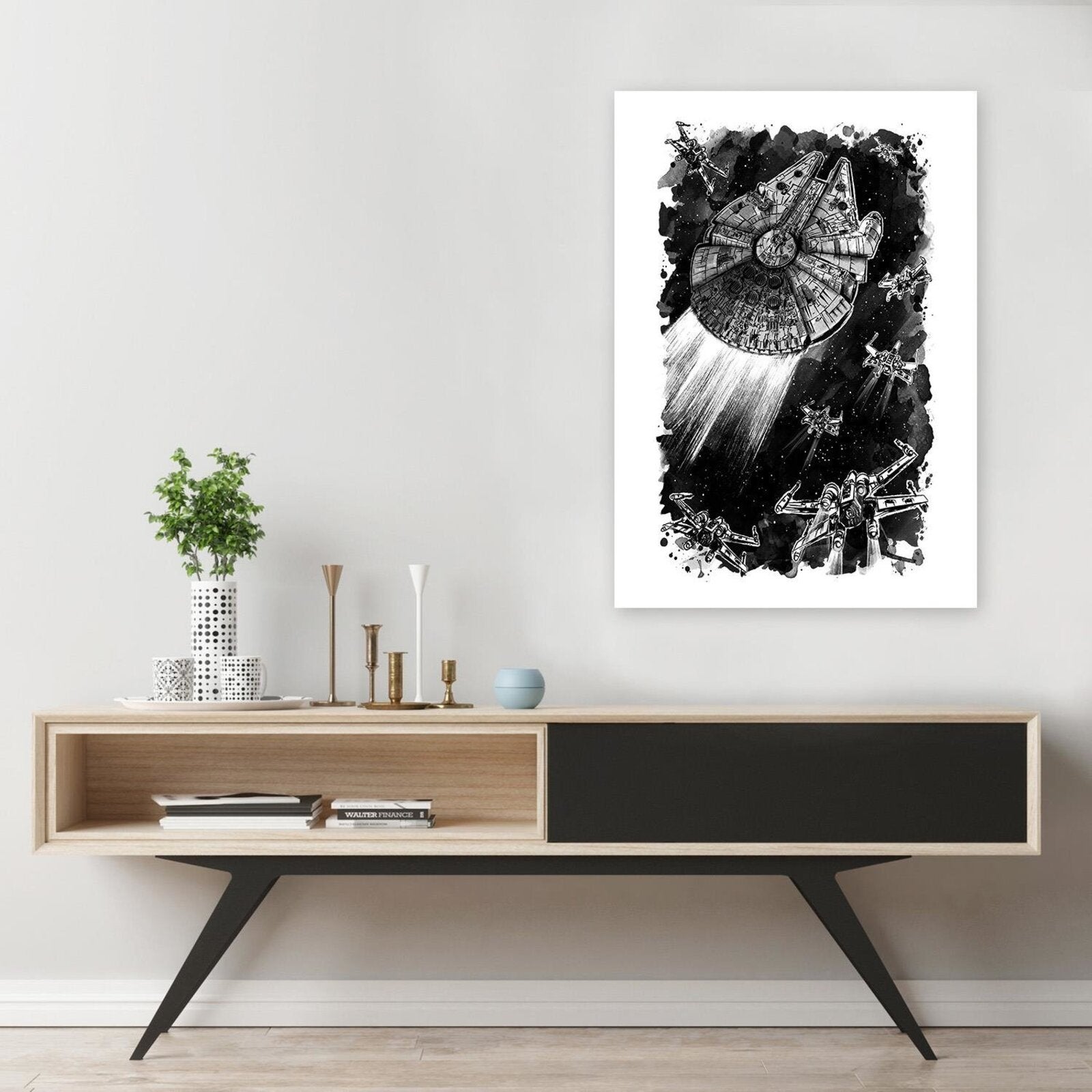 Tableau bois Star Wars assaut du Faucon Millenium - 70 x 100 cm - 3