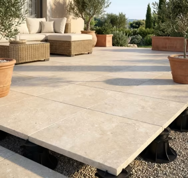 Bordure en pierre naturelle calcaire beige - Vente Pierre Naturelle