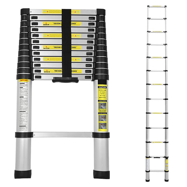 Scala telescopica allungabile fino a 150 kg Stabile scaletta in alluminio 3,8 m