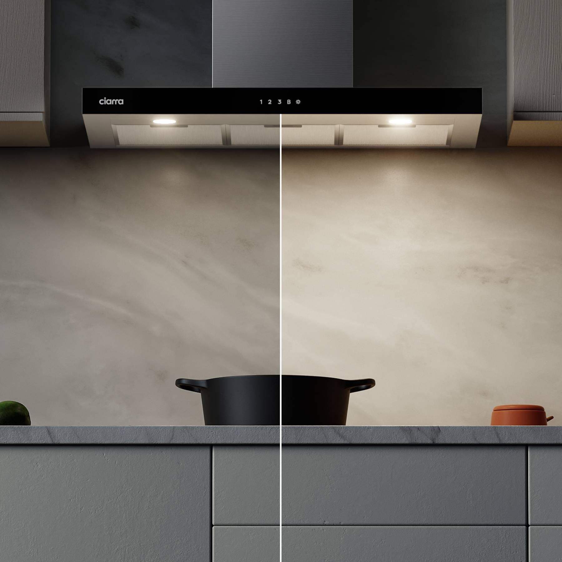 CIARRA Hotte Aspirante 90cm Tactile et Wi-Fi Connecté 650 m3/h 4 Vitesses Booster Classe A+++ CBCS9102 - 4