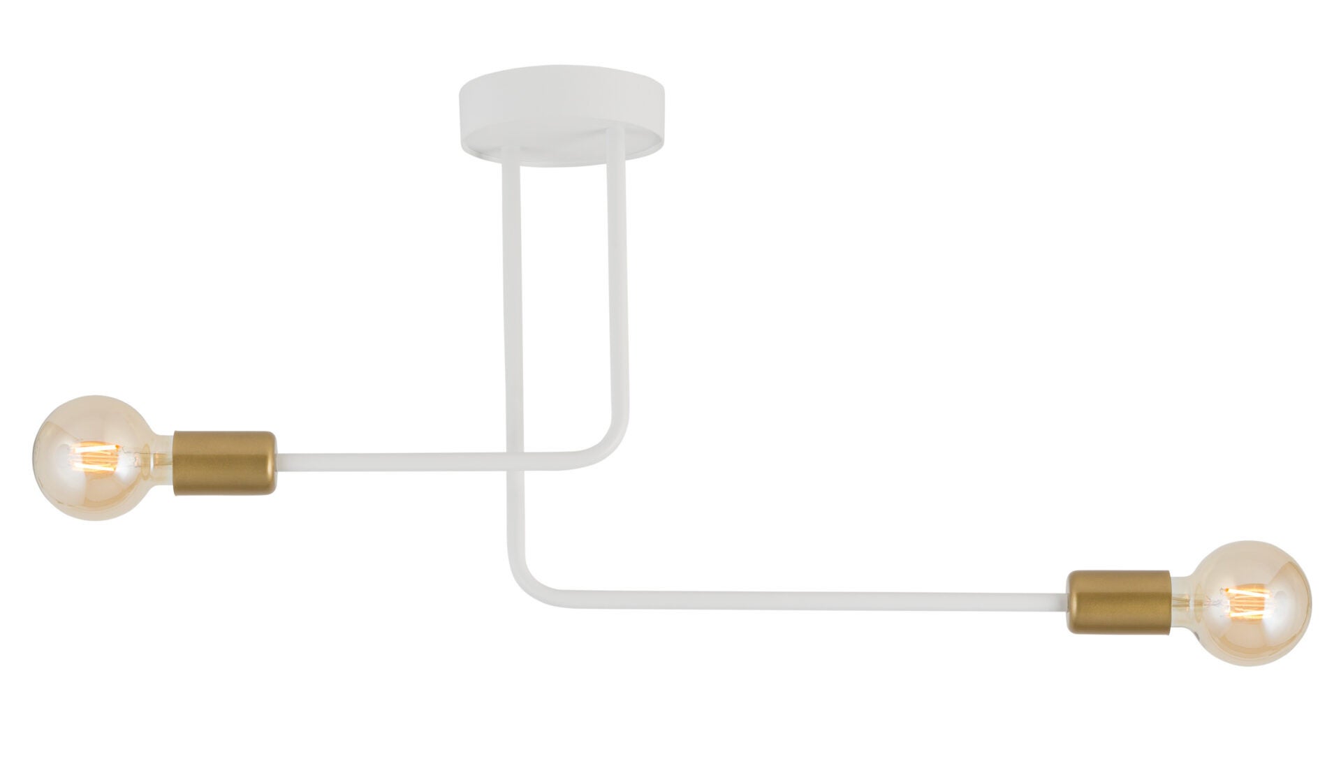 Lampa sufitowa wisząca Gino biało-złota 2xE27x15W dekoracyjna wym: 36 x 64 x 13 cm metal SIGMA