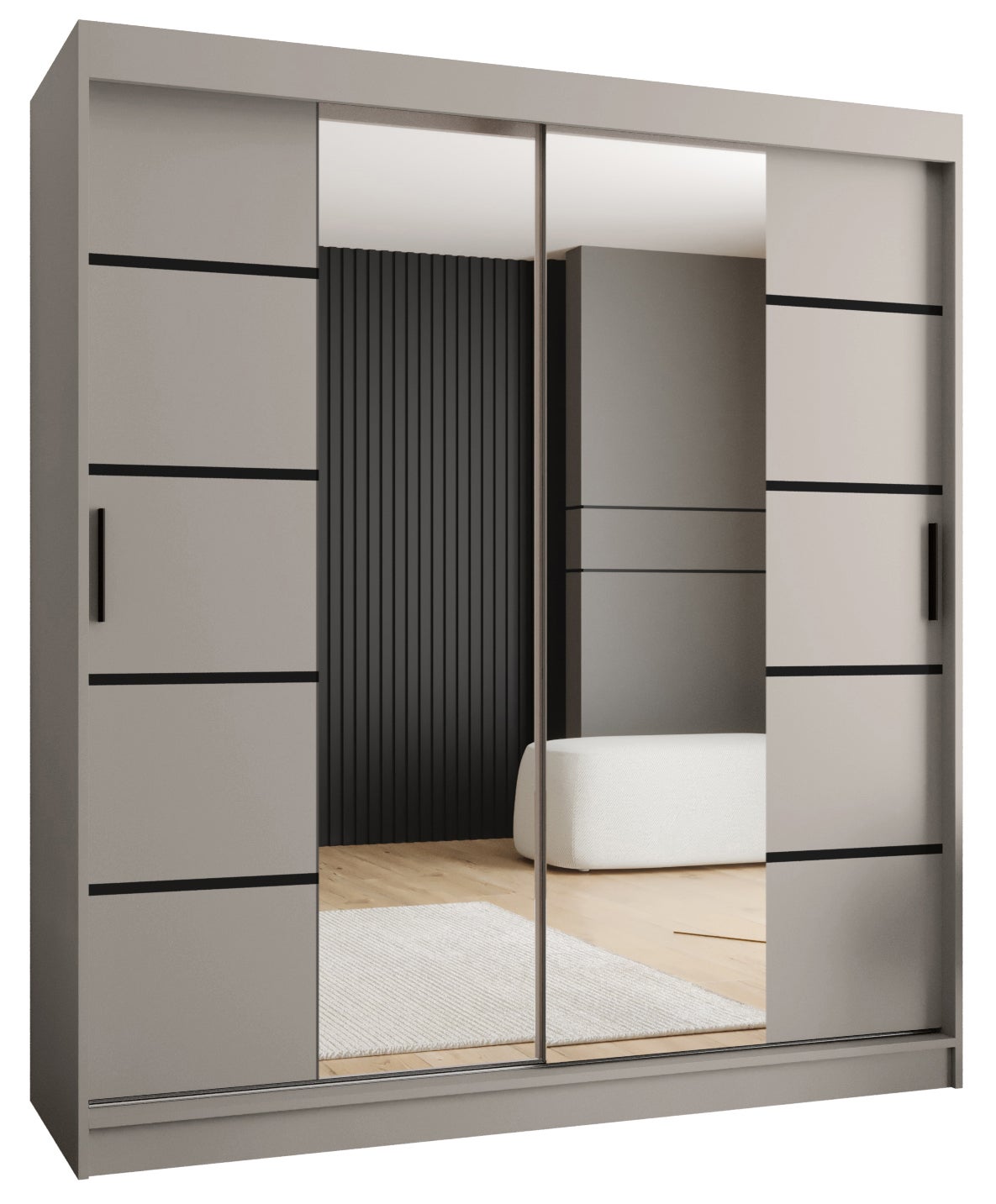 Szafa przesuwna garderoba RUBINO V4 180 x 62 x 200 cm Kaszmir