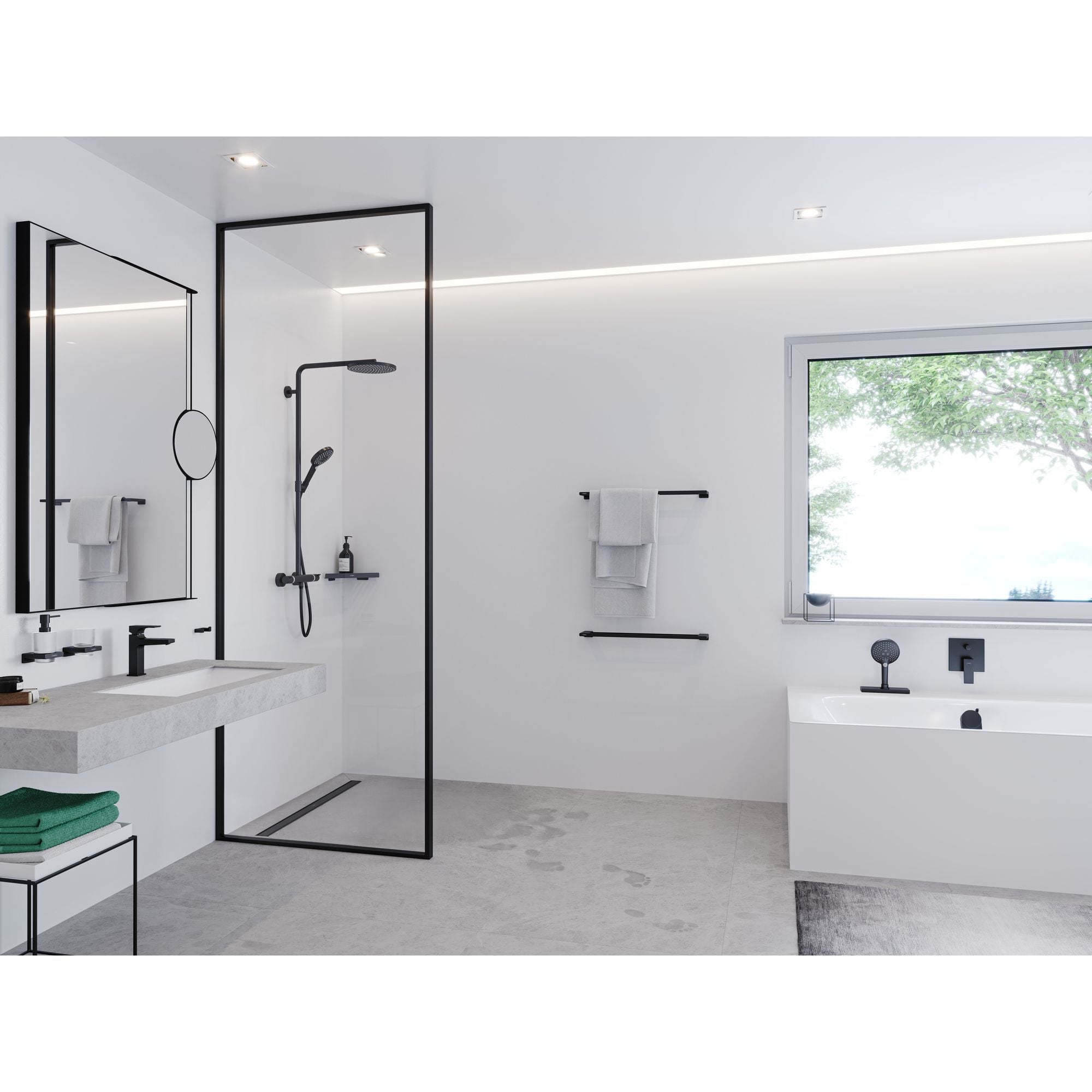 HANSGROHE Tablette d'angle noir mat AddStoris - 4