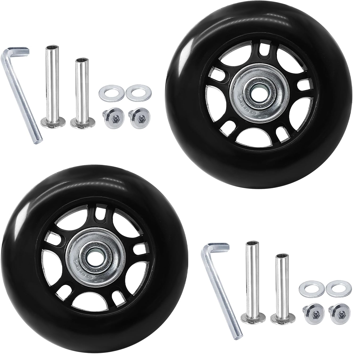 Juego De 2 Ruedas De Repuesto Para Maleta Peli Air 1615/1595/1535 | Con Rodamientos 608Z | Incluye Separadores | Rodadura Suave