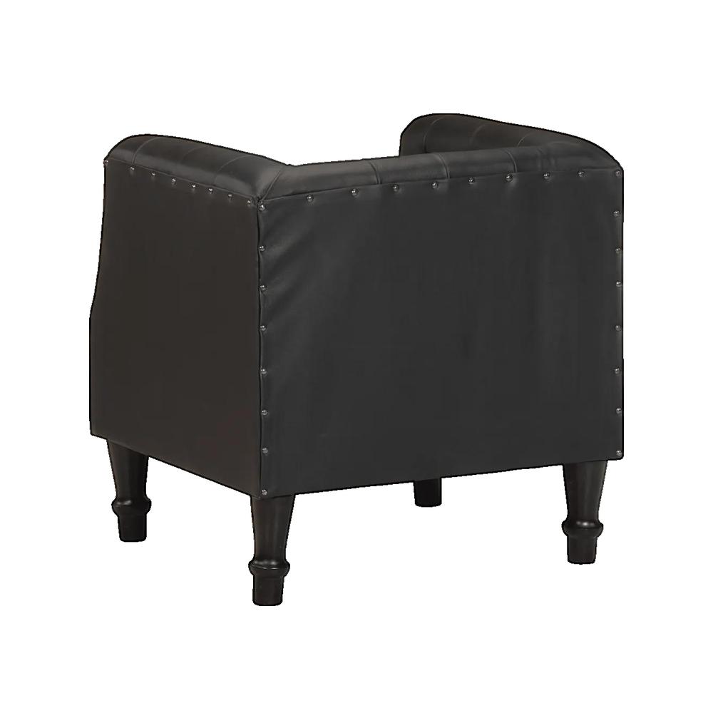 Fotel vidaXL Skóra naturalna czarny solidne drewno styl retro