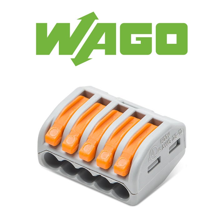 Connecteurs rapides WAGO S222, 5 entrées, 0,08-4 mm², jusqu'à 32 A, sans outil, point de test intégré, lot de 40 pièces - 3