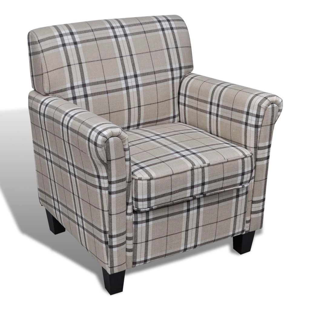 Sillón sillón sillón de diseño club sofá salón con cojín de tela color crema 1102311