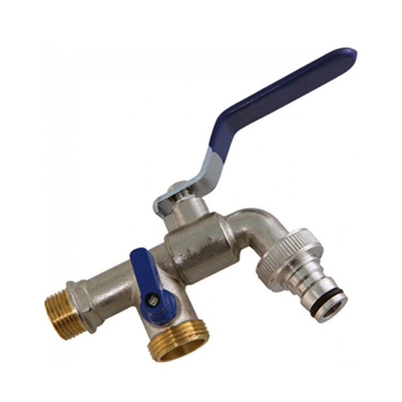 Grifo de Jardin Premium Doble Salida 1/2'' x 3/4'' Válvula