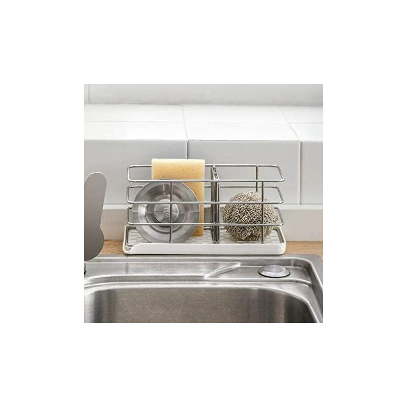 Porte-éponge en acier inoxydable 304, multifonctionnel pour évier de cuisine, organisateur d'évier, plateau égouttoir à vaisselle, porte-savon - 5