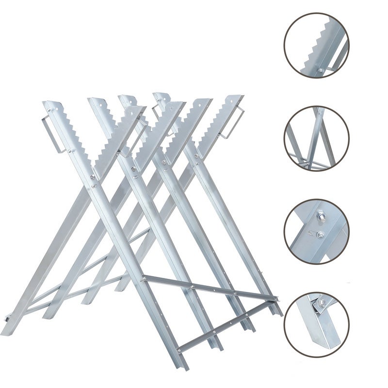 Chevalet de sciage pour couper le bois 80 x 81 x 83 cm Chevalet de sciage charge maximale 150 kg - 4