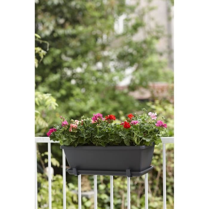 Soucoupe Jardiniere Barcelona Anthracite 50 cm - ELHO - Barcelona - Plastique - Rond - Non percé - 6