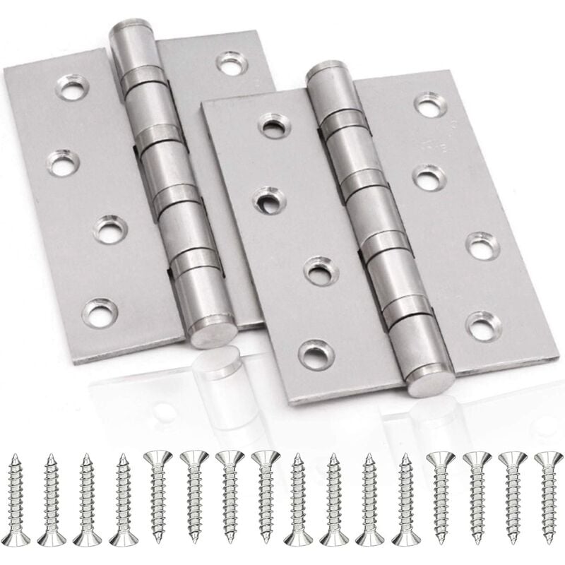 Zawias do drzwi ze stali nierdzewnej - 4 x 3 x 3 cm - Pasuje do większości drzwi drewnianych i metalowych - 1 sztuka, srebrny