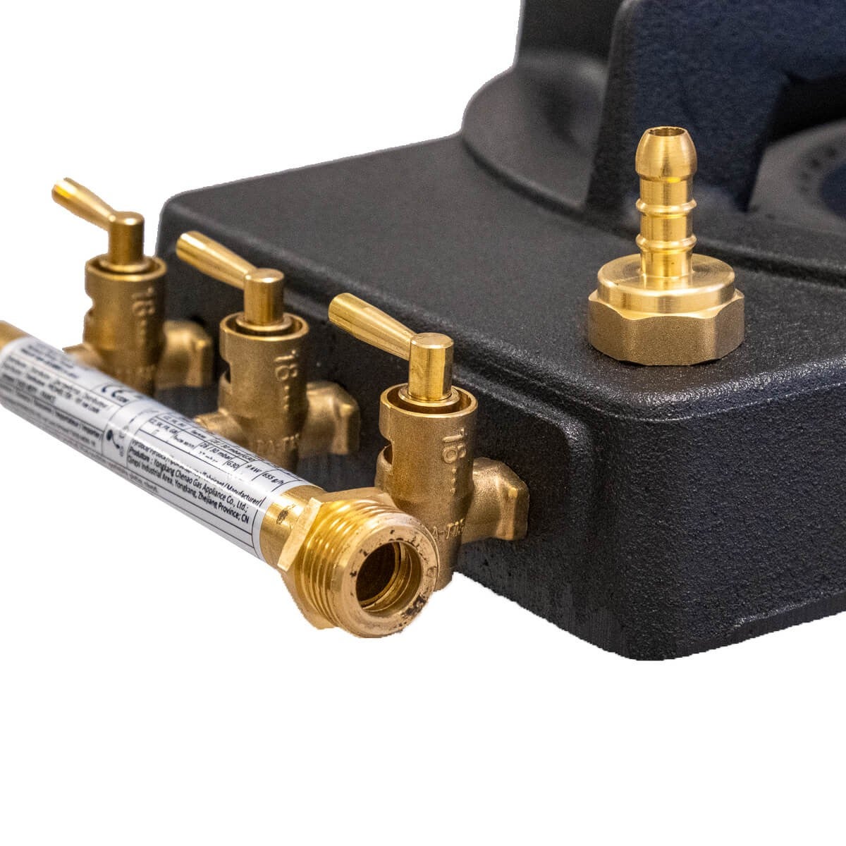 Rechaud à gaz 9,8 KW Fonte véritable 4 pieds 2 bruleurs + Tuyau gaz flexible 1.50m + Détendeur Propane TRIGLAV - 9