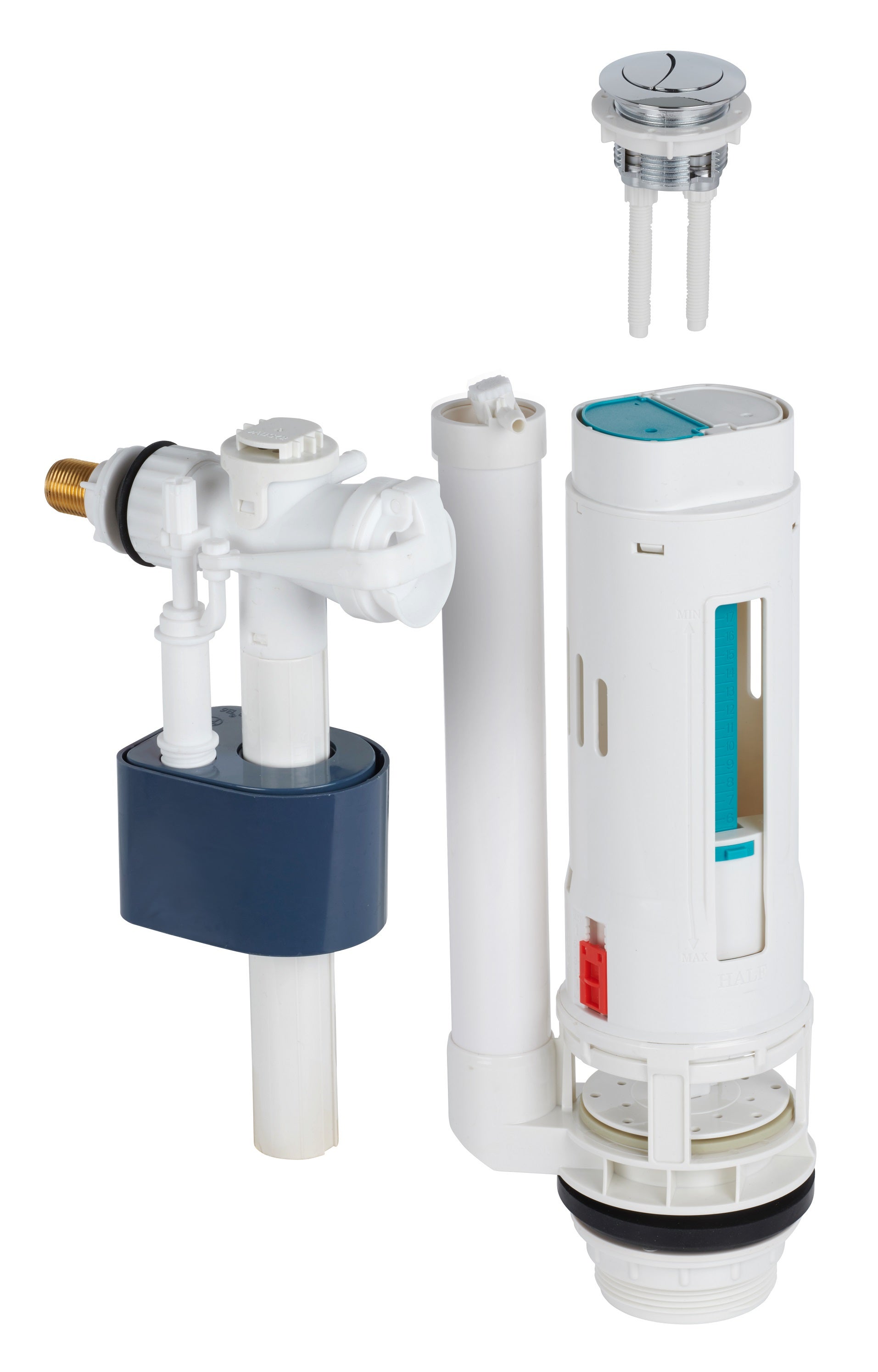 Ensemble Chasse d'Eau Robinet Flotteur + Mécanisme WC à Bouton Poussoir 3/6 Litres NOYON & THIEBAULT - 2