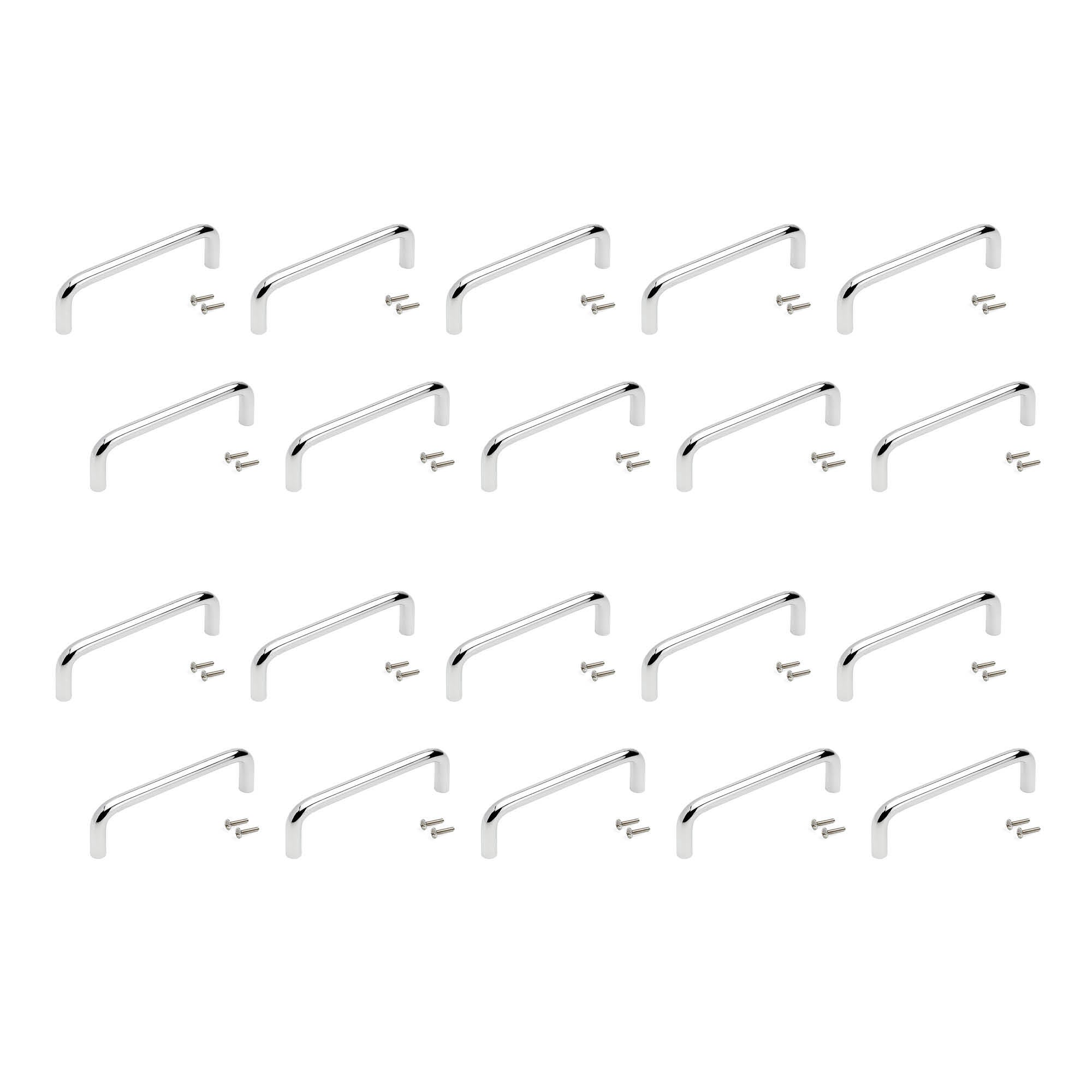 Emuca Pakiet 20 uchwytów meblowych Castellar, L136mm, Rozstaw 128mm, Stal, Chromowane