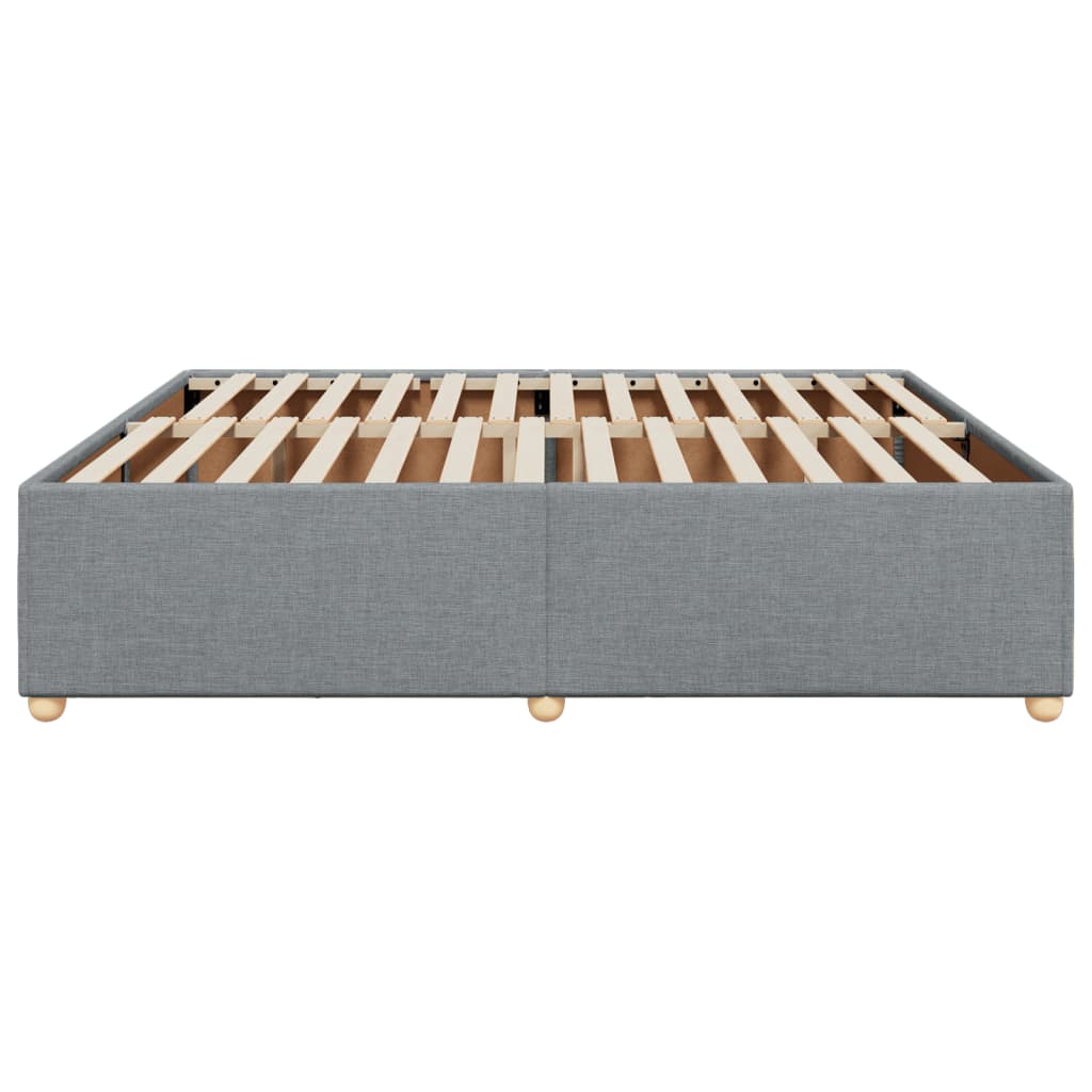 Cadre de lit sans matelas gris clair 180 x 200 cm en tissu - 5