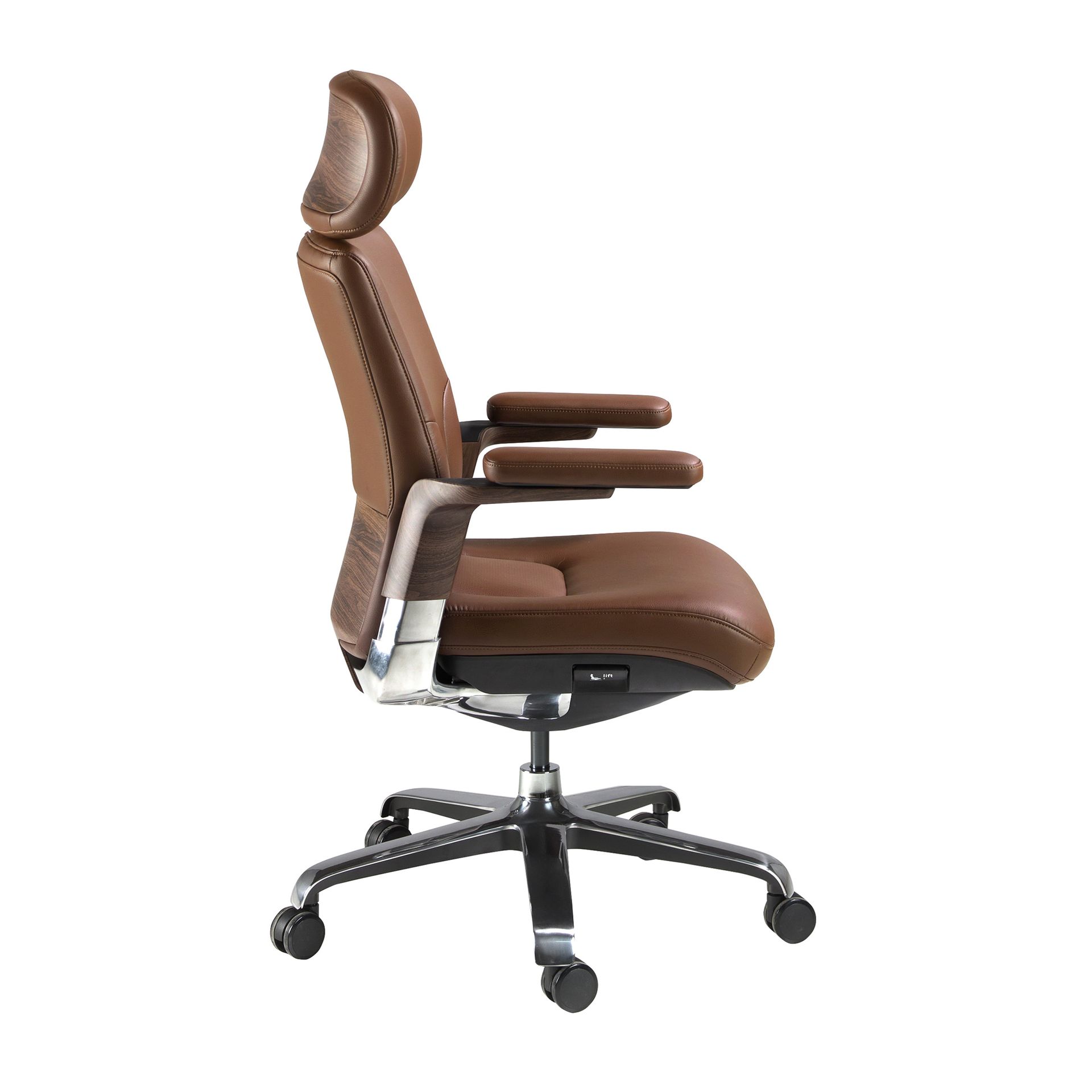 Silla oficina giratoria polipiel marrón 74 x 70 x 118 - 7