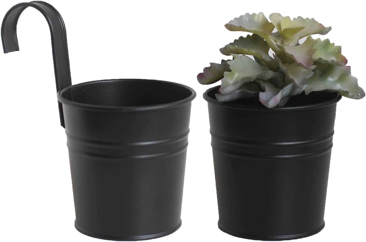 4 Pièces Pots de Fleurs à Suspendre, Trou de Drainage au Fond, Crochet Amovible, pour Décorer Les Jardins et Les Balcons - 3