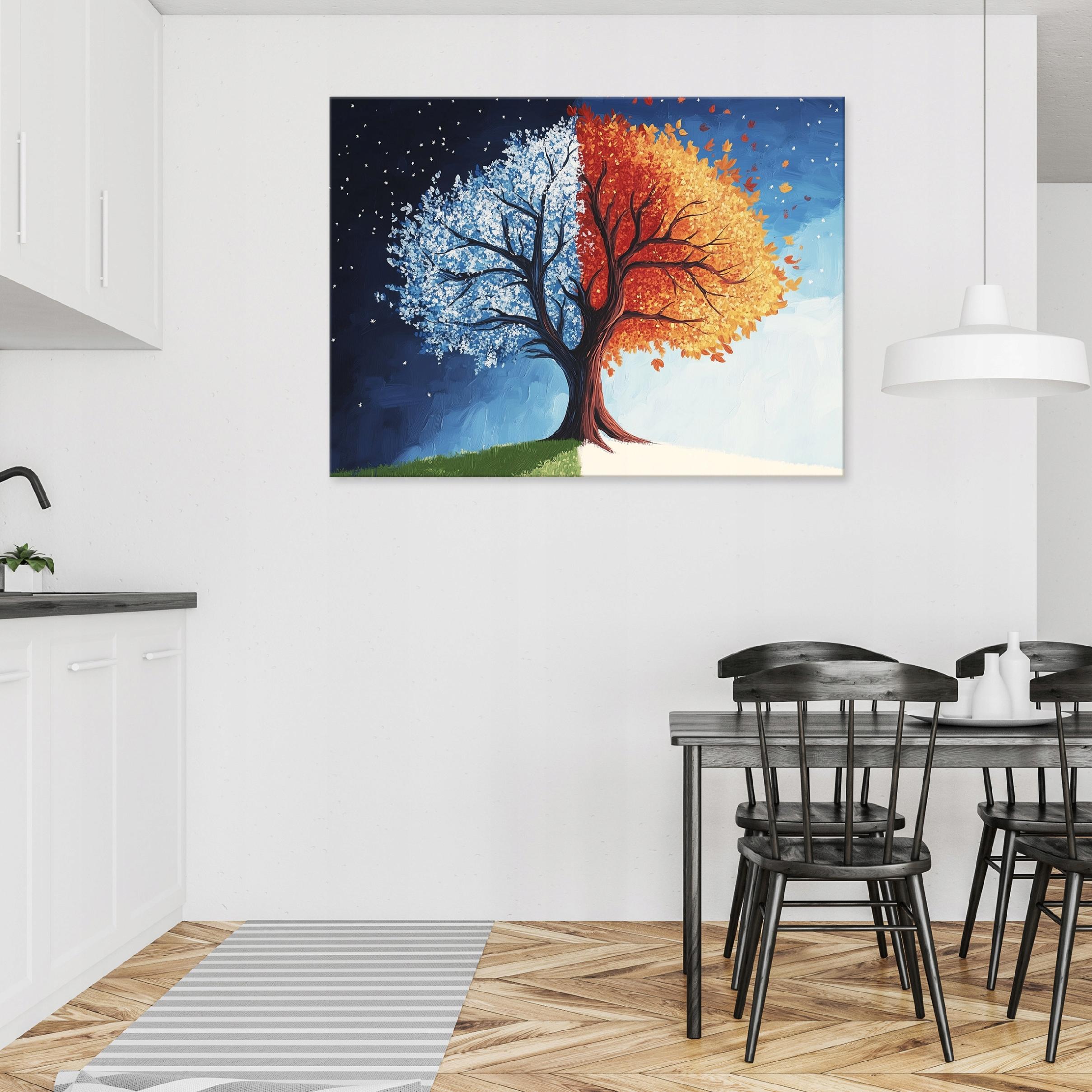 Tableau Deco abstrait arbre 60x40 cm xxl Impression sur toile décoration murale intissée pour salon chambre cuisine - 2