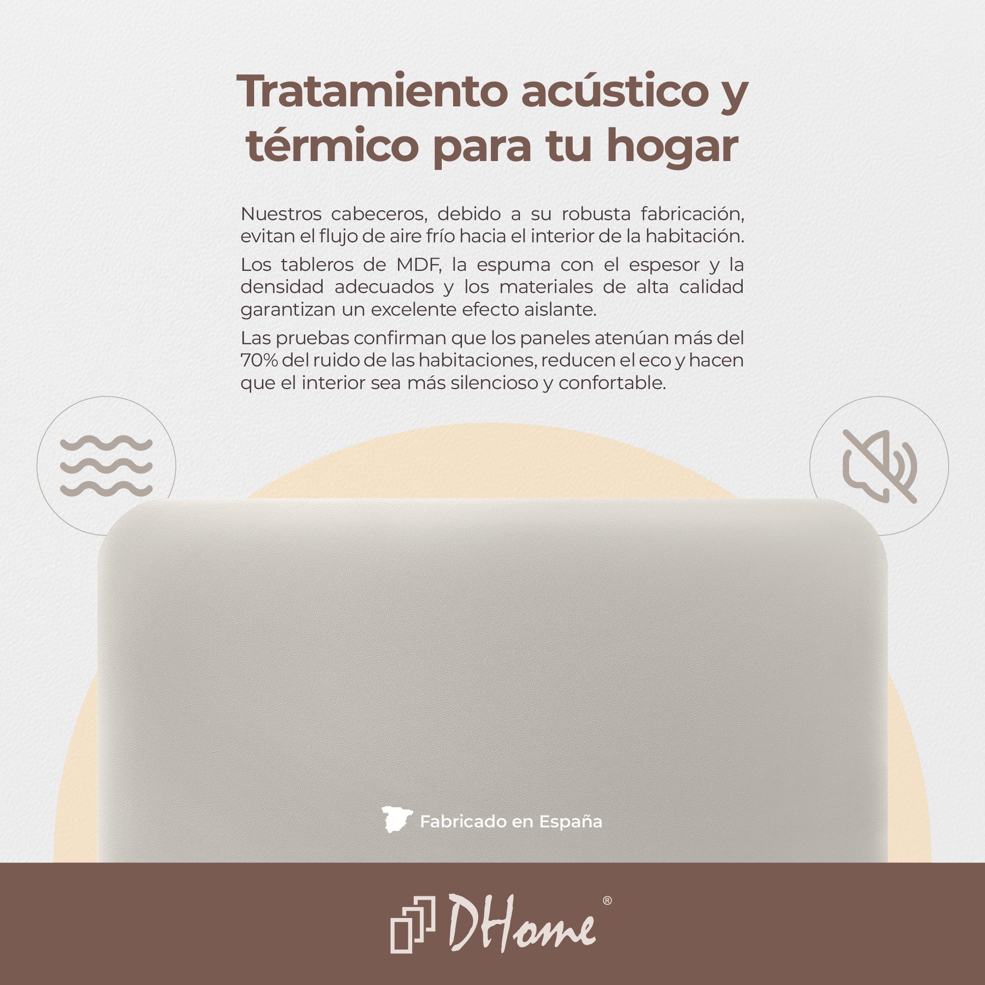 DHOME Cabecero Tapizado Liso Redondeado Polipiel para Pared Acústicos Cabeceros Absorbentes Cabezal Cama Dormitorio (Gris, 160cm Dual) - 6