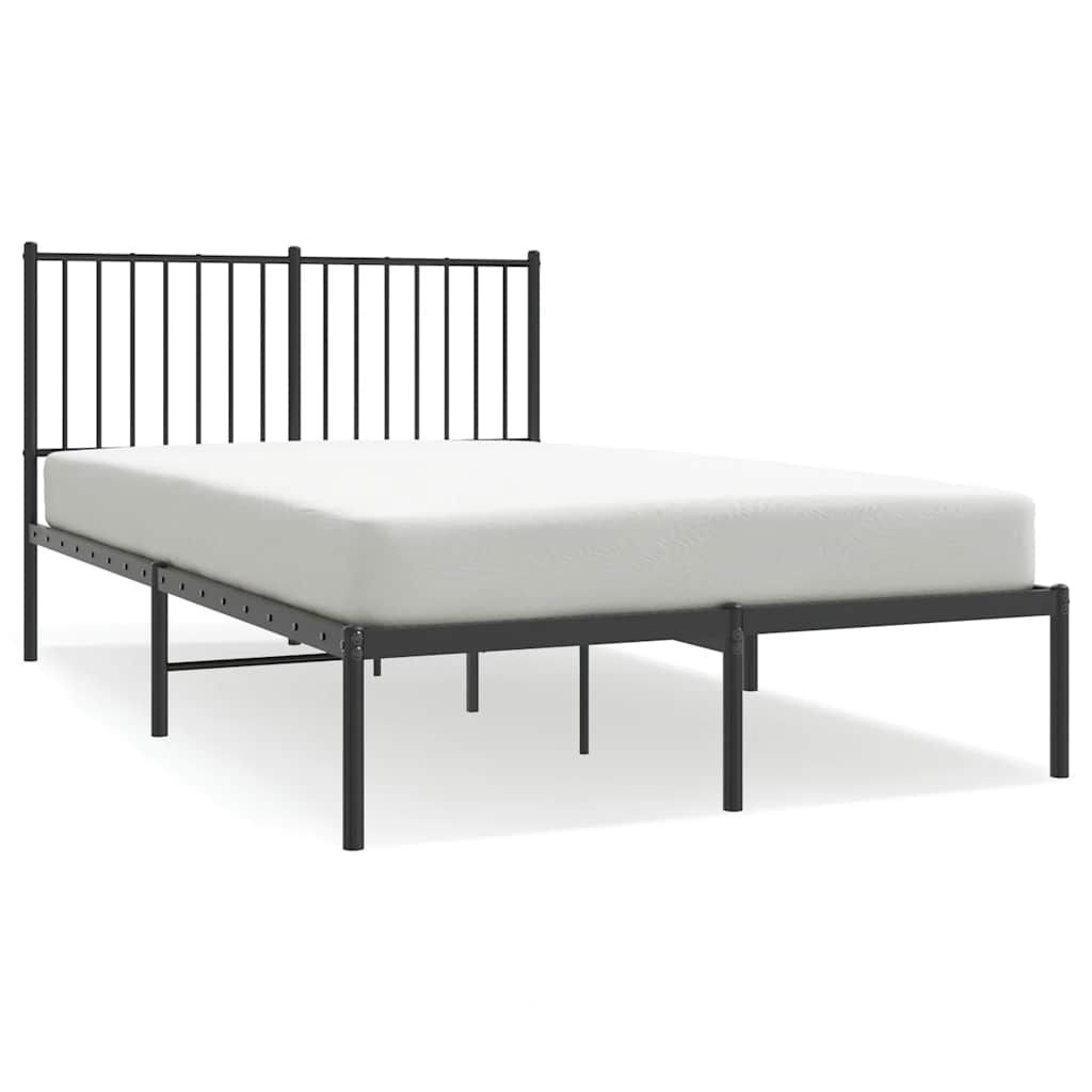 Łóżko Metalowe Czarne Rama Łóżka Ze Stelażem Do Sypialni Pokoju 120x200 cm