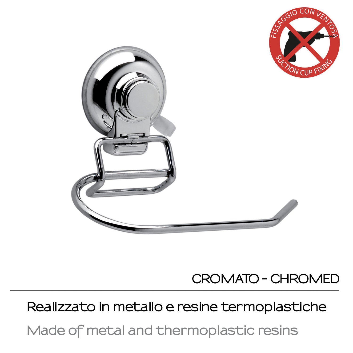 Portarotolo In Ottone Cromato GEDY - Stile Moderno E Montaggio A Parete