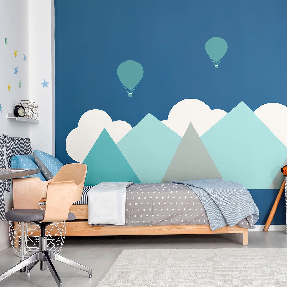 Adesivo bambino giganti montagne scandinave Oslo - Sticker adesivo - adesivi murali - 120x160cm - 3