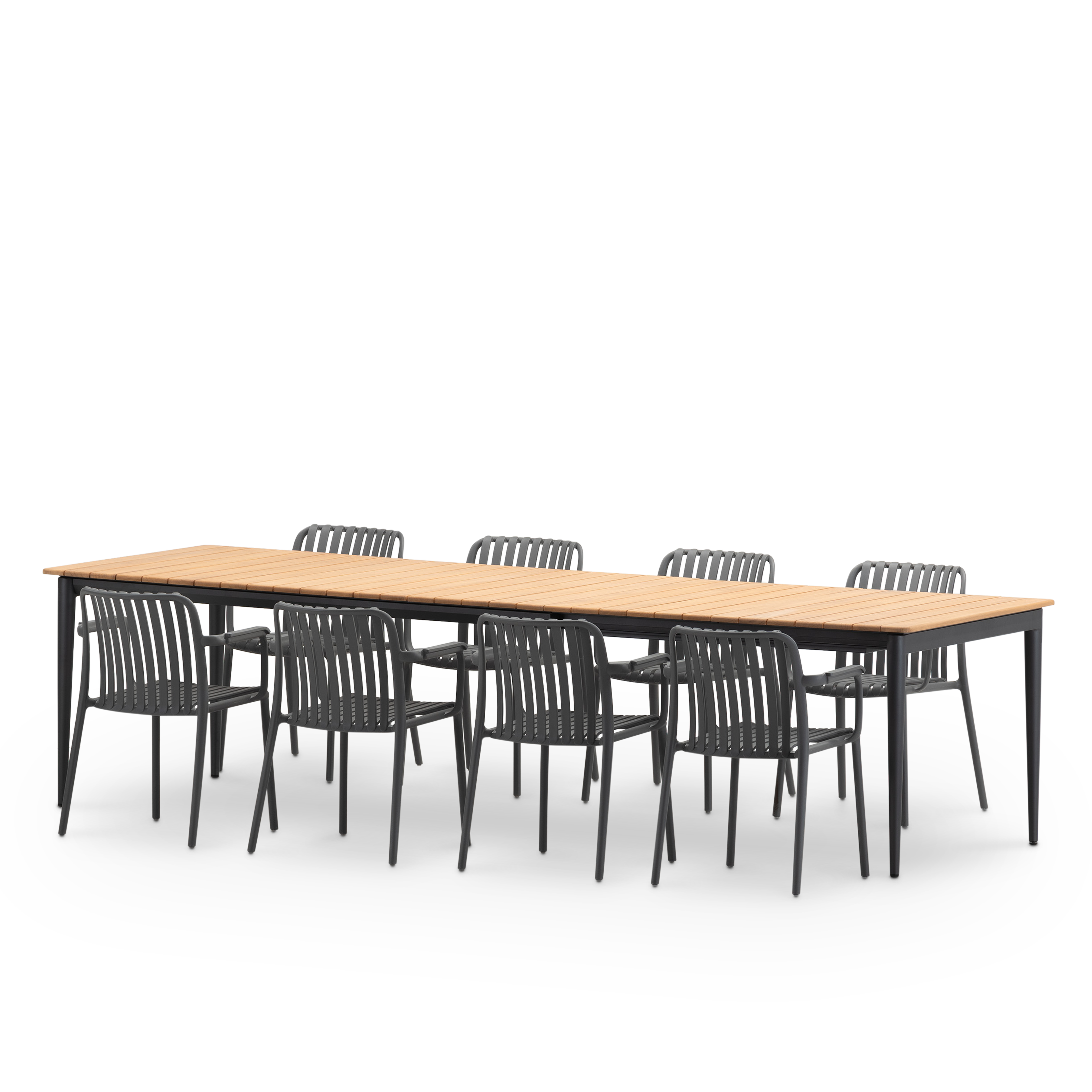 Set de comedor jardin extensible 8 plazas antracita - Ottawa & Cora