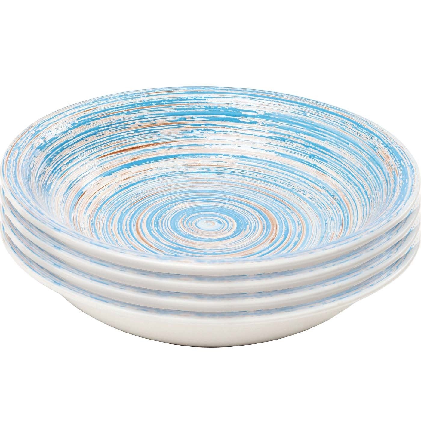 Assiettes creuses Swirl 21cm bleues set de 4 Kare Design | Leroy Merlin