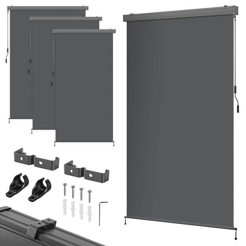 Store vertical imperméable Gris 250x160cm store balcon terrasse jardin ...