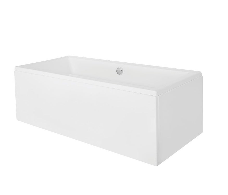 Baignoire rectangulaire blanc - avec Tablier - Repose Tête OFFERT - QUADRO - 190x90 - 2