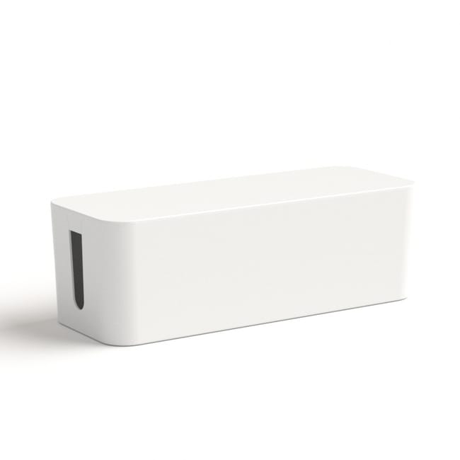 Cable Box (pudełko do przechowywania kabli, ładowarek i listew zasilających, 40 x 15,5 x 13,5 cm, gumowe nóżki) Biały.