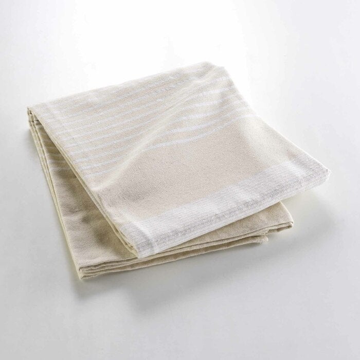 Couvre lit 2 personnes 240 x 260 cm coton/polyester tisse adele Naturel - 3
