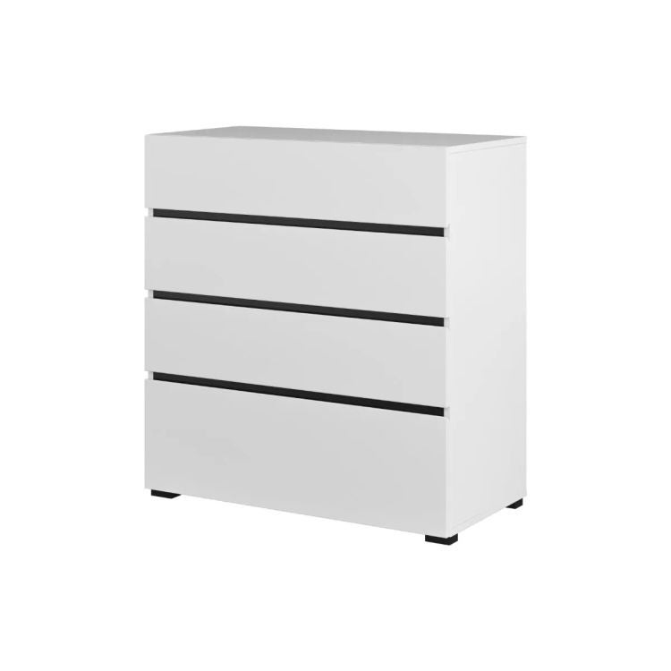 Komoda CROSS 4S 80cm biała/czarna