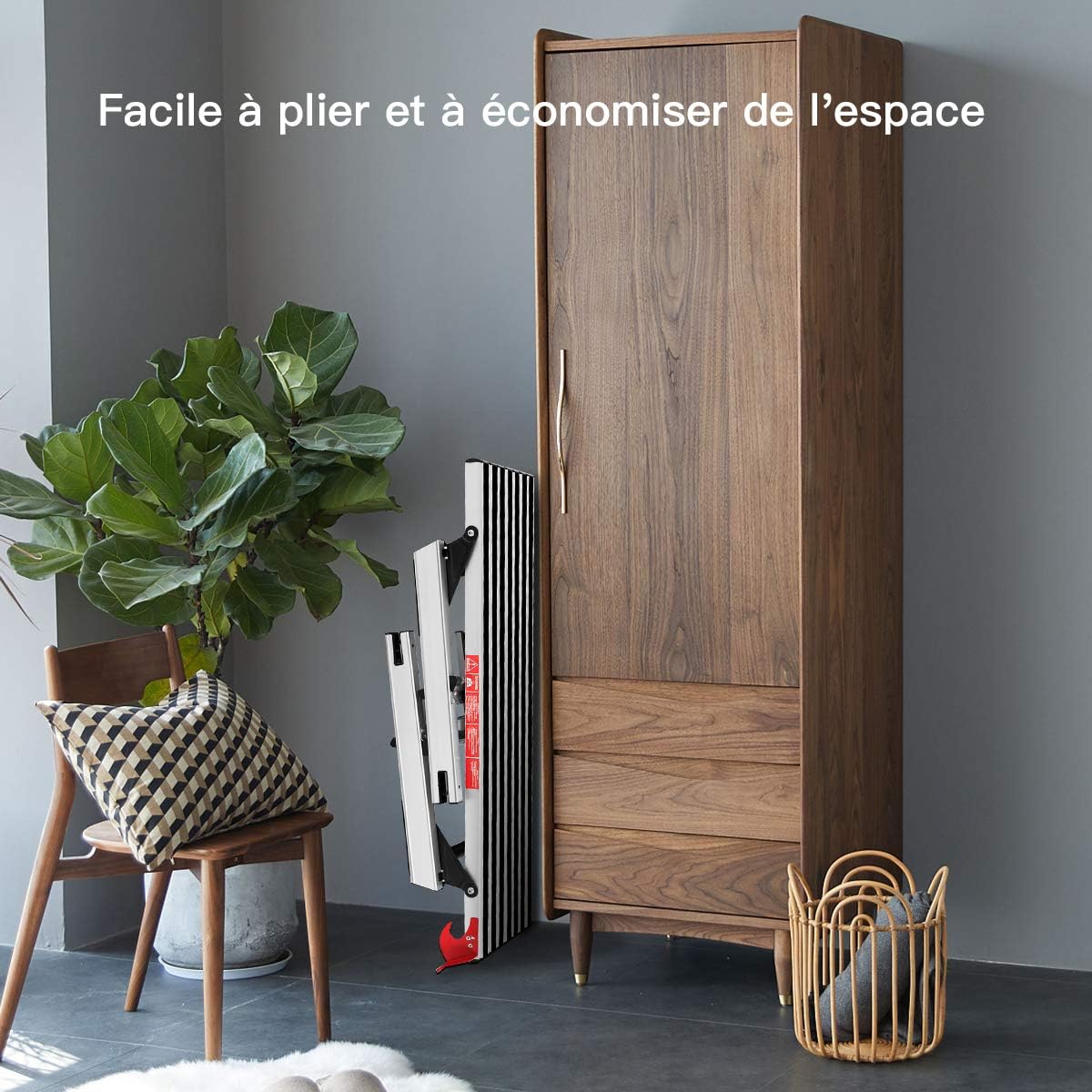 Plate-forme de Travail Pliable en Aluminium-Capacité de 150 KG-Marchepied/Escabeau Multifonctionnel avec Verrous de Sécurité Surface Antidérapante - 3