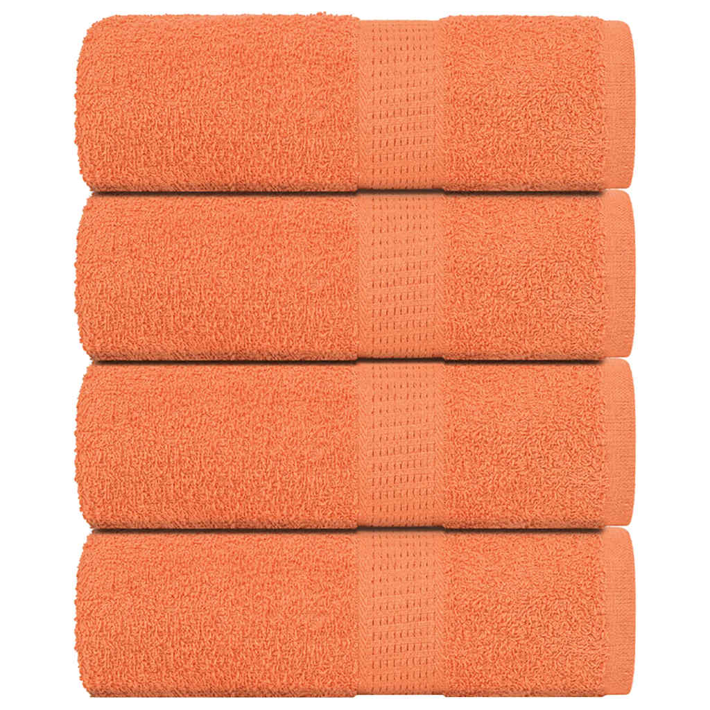 Serviettes de visage 4 pcs orange 30x30 cm 360 g m2 100 coton leroy