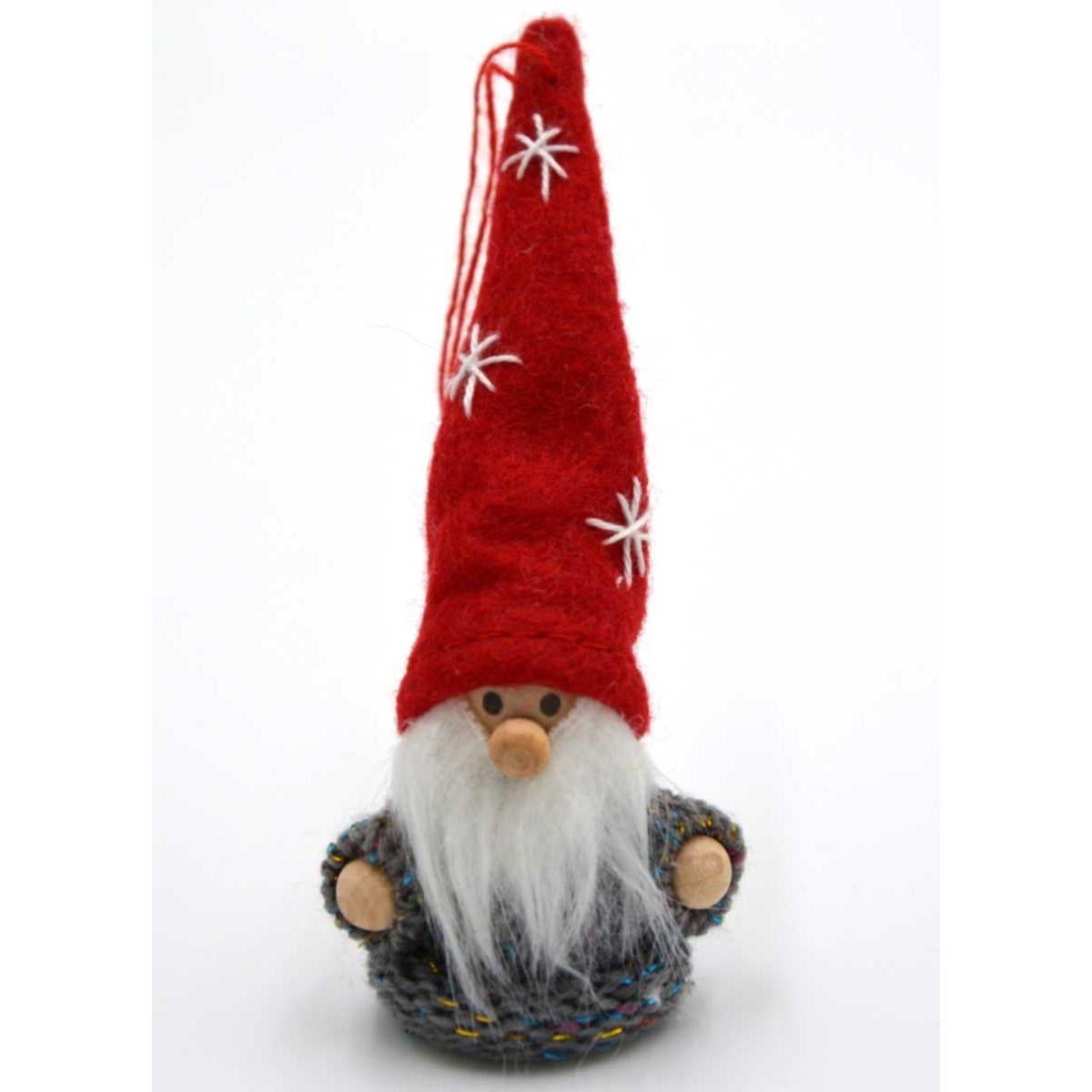 Zawieszka na choinkę skrzat 11 cm czerwony - 6