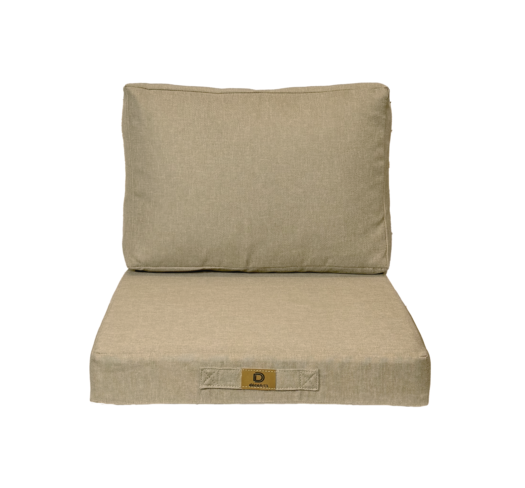 Coussins pour fauteuil effet lin déhoussable 60x60cm beige - 3