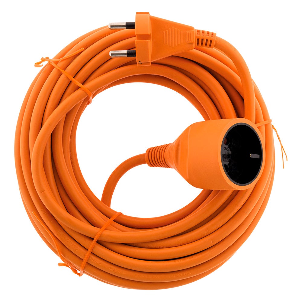 Prolongateur sans terre obturateur 16A - 10m - orange - Zenitech - 2